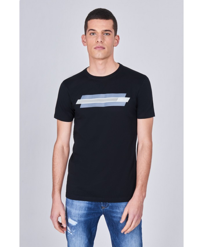 T-SHIRT DATCH COTONE LOGO CON STAMPA FRONTALE BLACK
